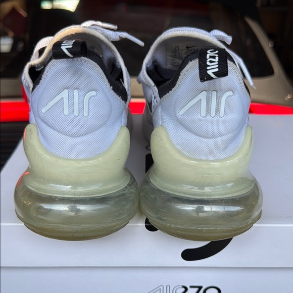 Nike Air Max 270 White and Black Sneakers - Picture 3 of 5